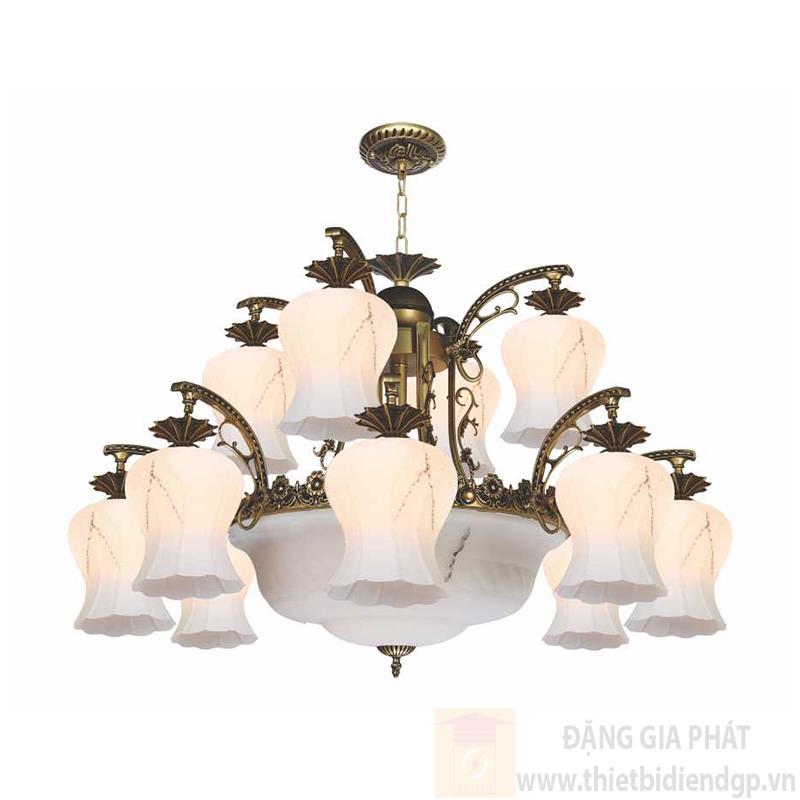 Đèn chùm cổ điển Ø1000*H650+500, E27*15 lamp